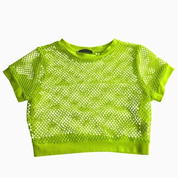 Avidlove Women’s Fishnet Crop Top Short Sleeve Mesh Shirt - Size Medium - Picture 4 of 5